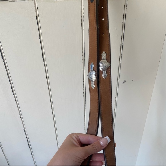 Justin Boots Western Cowhide Heart Belt - Picture 3 of 7